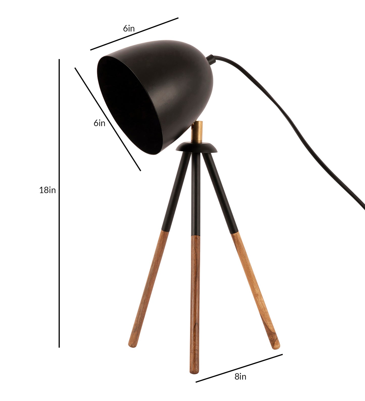 Teak Bud Desk Lamp Black