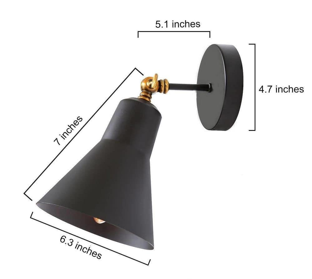 Industrial Black Metal Wall Light